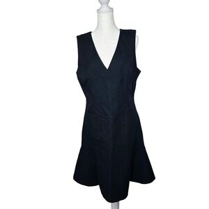 Banana Republic Teal Sleeveless V Neck Fit Flare Dress Career Women's